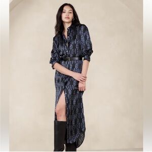 NWT Banana Republic Tie Waist Maxi Shirt Dress